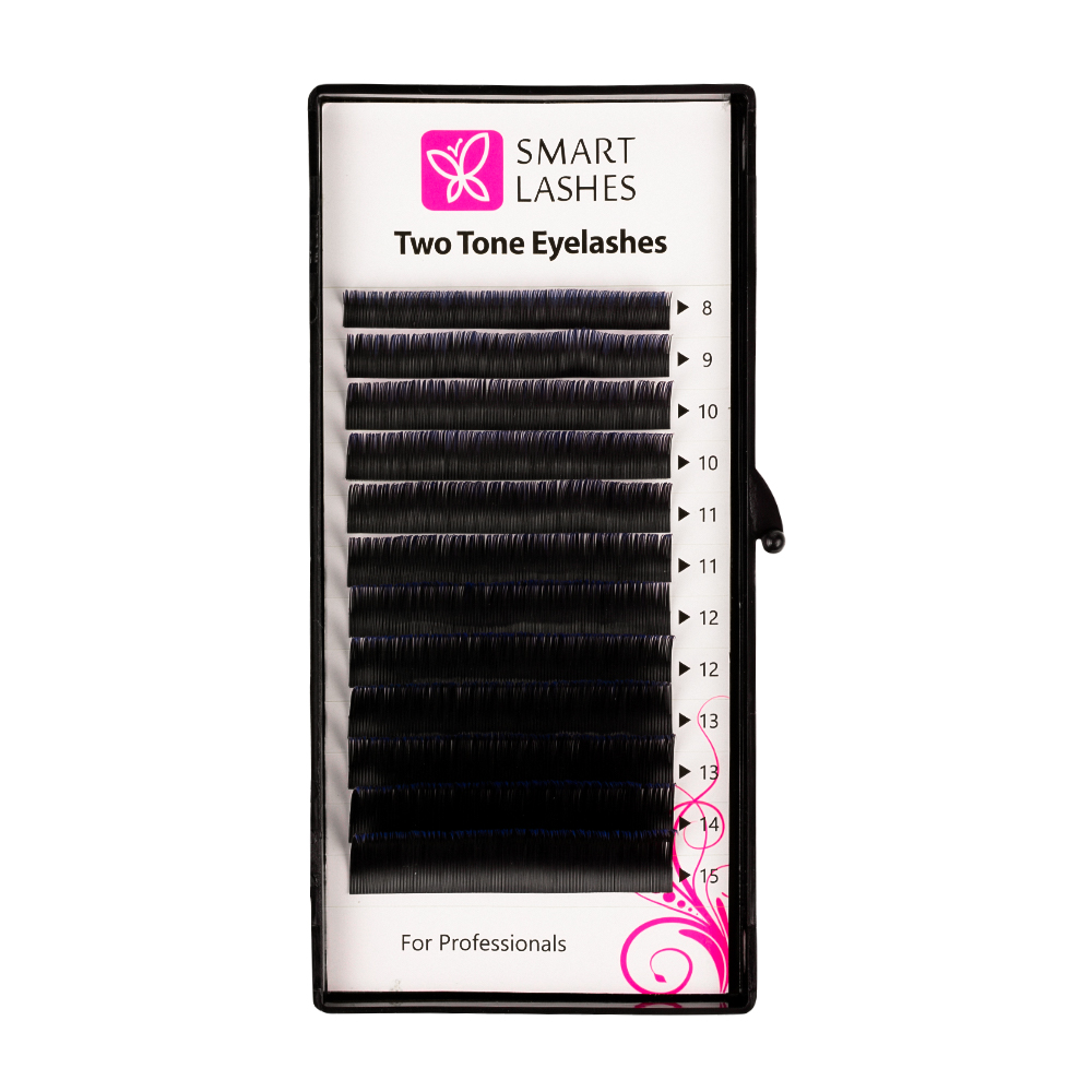Rzęsy ombre - niebieskie i czarne - C - 0.20 mm - MIX | Smart Lashes