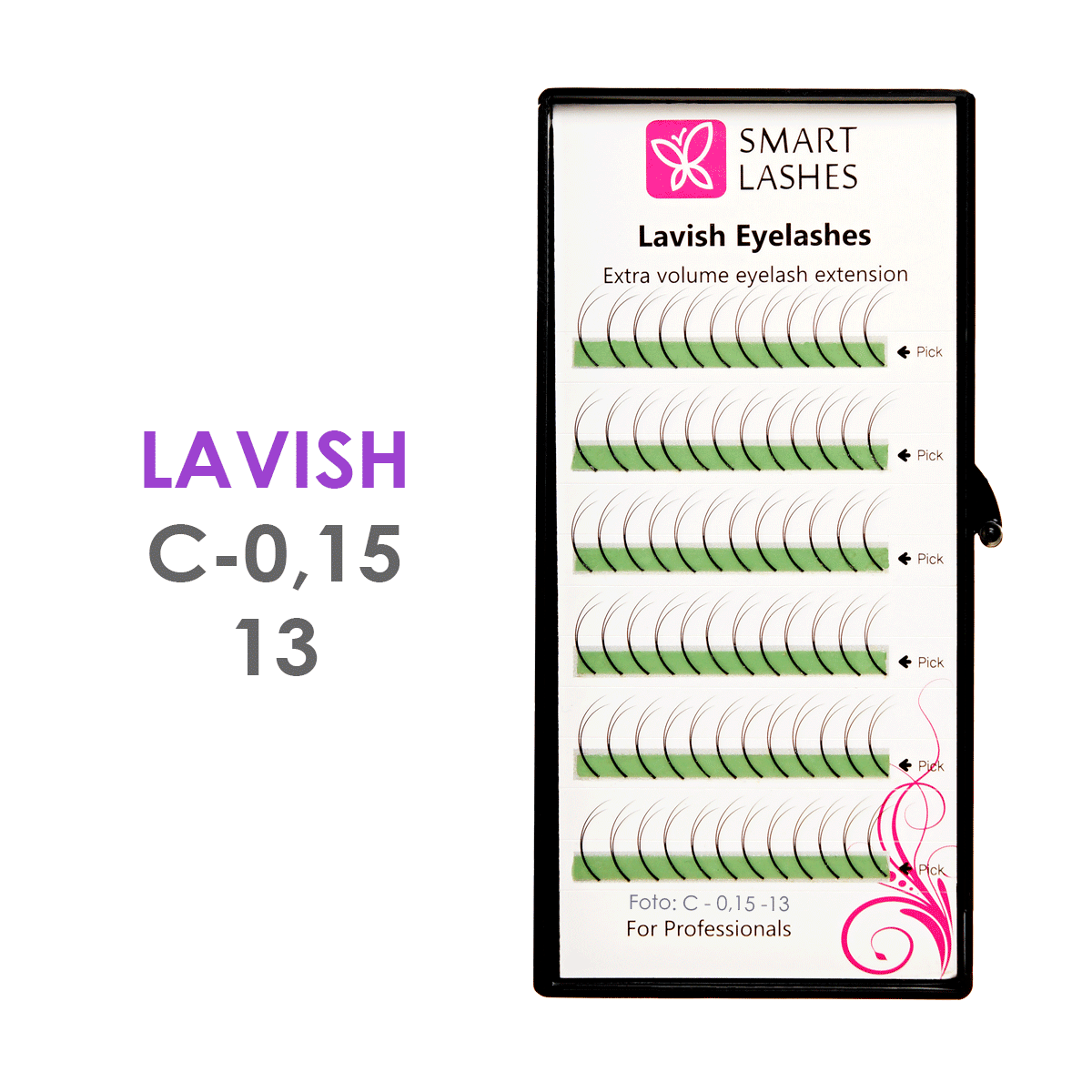 PLN Trsy Dual Volume Lashes - C - 0,15 mm x 11, 13 mm pásiky - 6 - Kvalita - Premium | Smart Lashes
