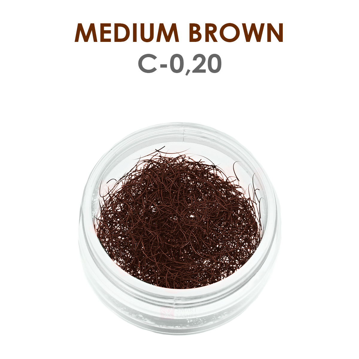Rzęsy średnio brązowe - 1g - C - 0.20 mm