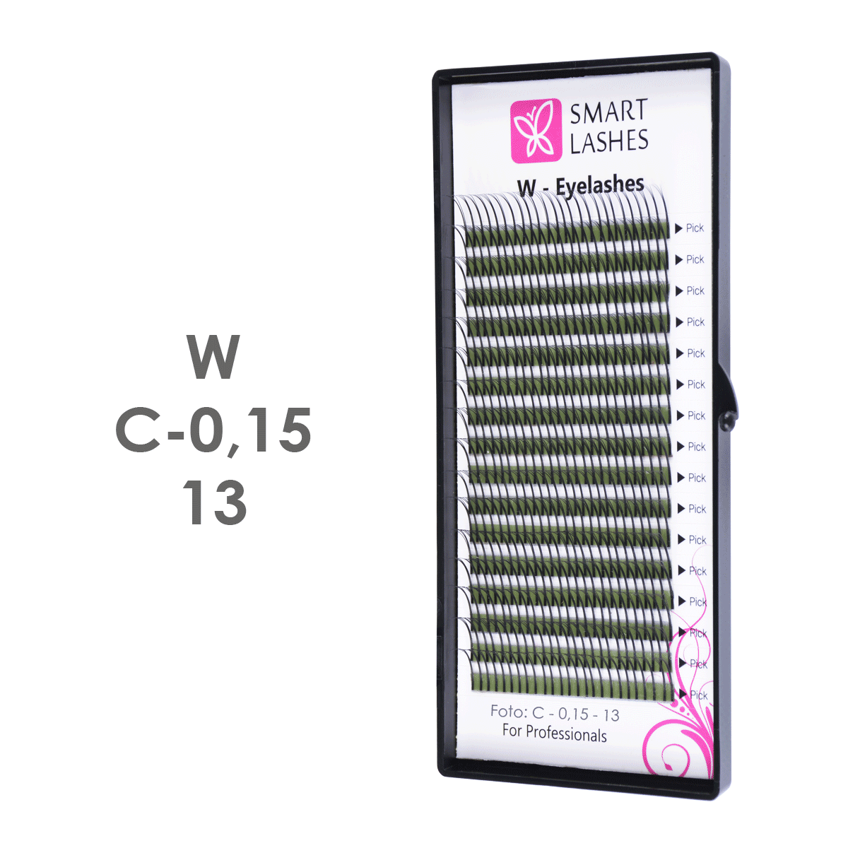 PLN 3D trsy - W - C - 0,15 mm x 13 mm pásiky - 16 - Kvalita - Premium | Smart Lashes
